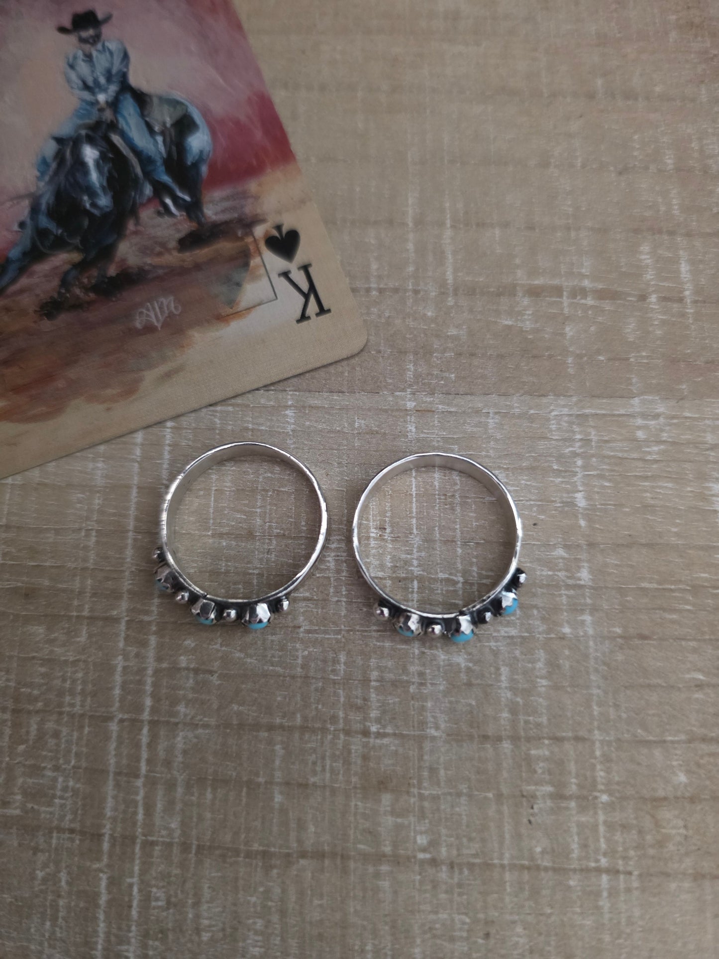 3 Stone Dainty Turquoise Ring