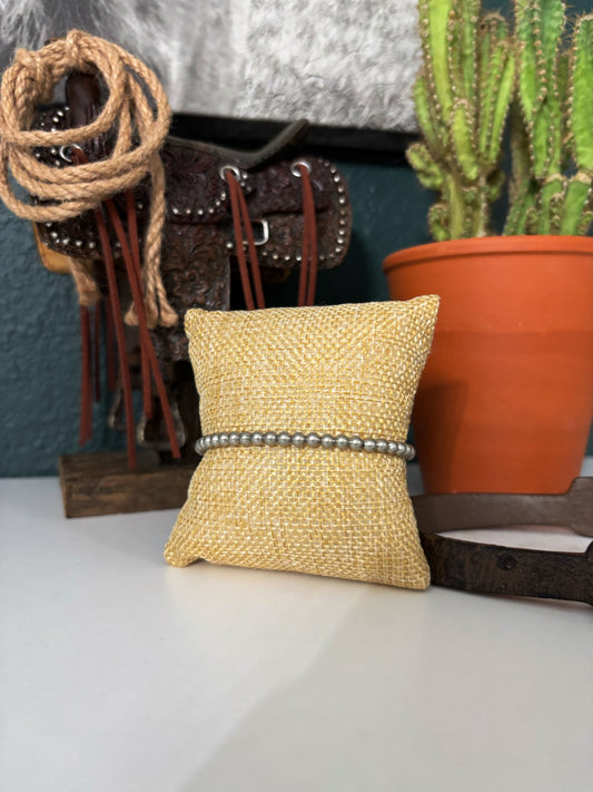 4mm Silver Plated Pearl Bracelet