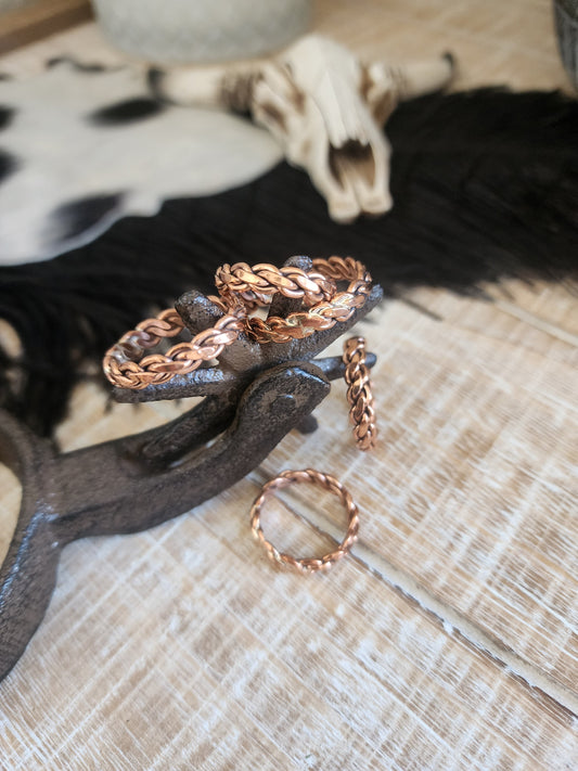 Copper Twist Band Ring