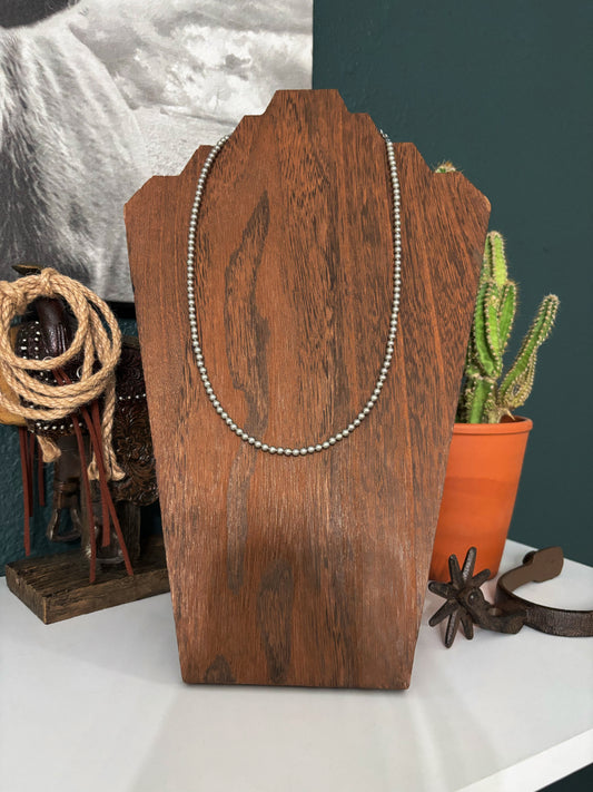 4mm Silver Plated Pearl Necklace