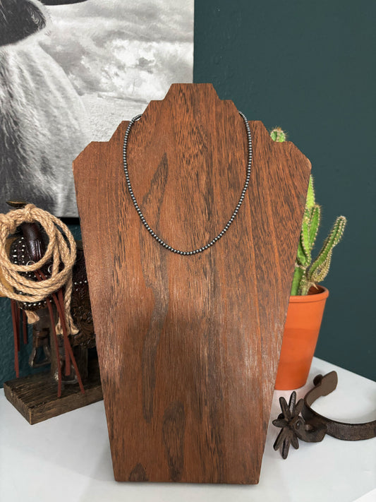 3mm Sterling Silver Pearl Necklace